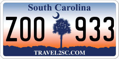 SC license plate ZOO933