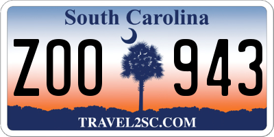 SC license plate ZOO943