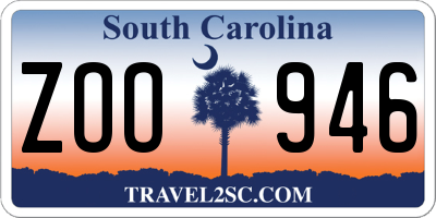 SC license plate ZOO946