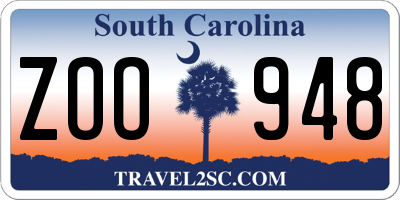 SC license plate ZOO948
