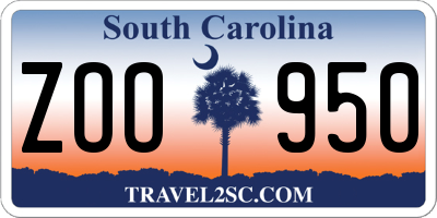 SC license plate ZOO950