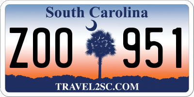 SC license plate ZOO951