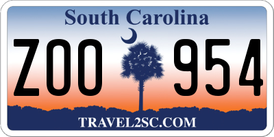 SC license plate ZOO954