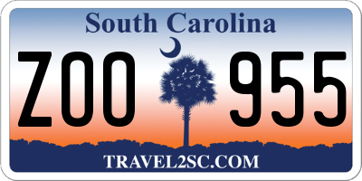 SC license plate ZOO955