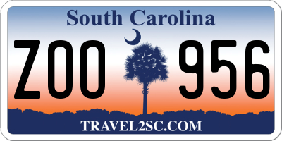 SC license plate ZOO956