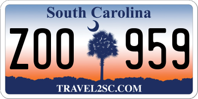 SC license plate ZOO959