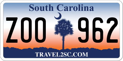 SC license plate ZOO962