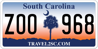 SC license plate ZOO968