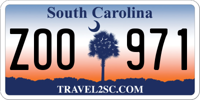 SC license plate ZOO971