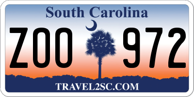 SC license plate ZOO972