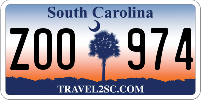 SC license plate ZOO974