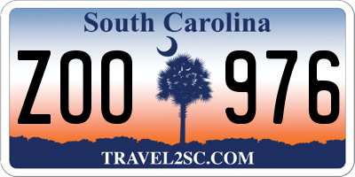 SC license plate ZOO976