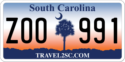 SC license plate ZOO991