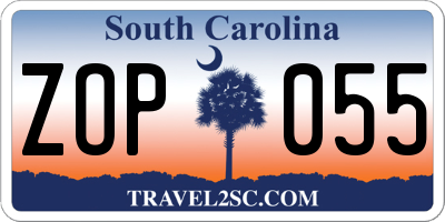 SC license plate ZOP055