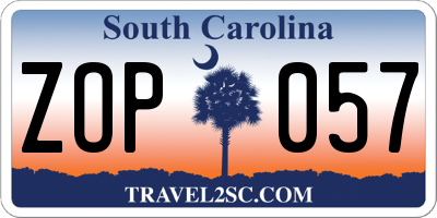 SC license plate ZOP057