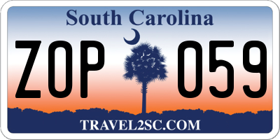 SC license plate ZOP059