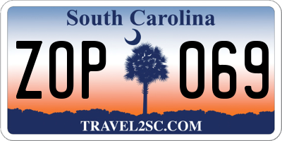 SC license plate ZOP069