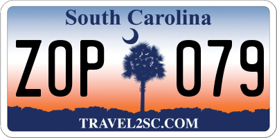SC license plate ZOP079