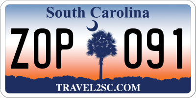 SC license plate ZOP091