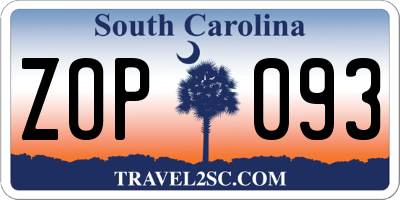 SC license plate ZOP093
