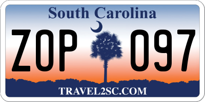 SC license plate ZOP097