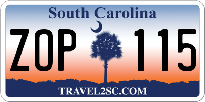 SC license plate ZOP115