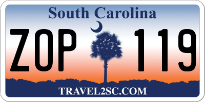 SC license plate ZOP119