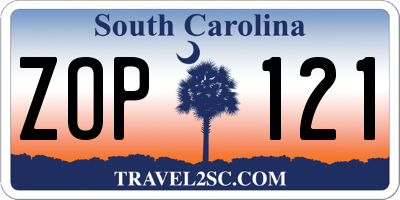 SC license plate ZOP121