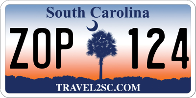 SC license plate ZOP124
