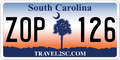 SC license plate ZOP126