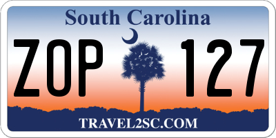 SC license plate ZOP127