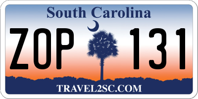 SC license plate ZOP131