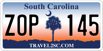 SC license plate ZOP145