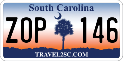 SC license plate ZOP146