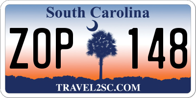 SC license plate ZOP148