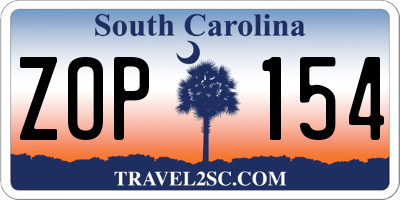 SC license plate ZOP154