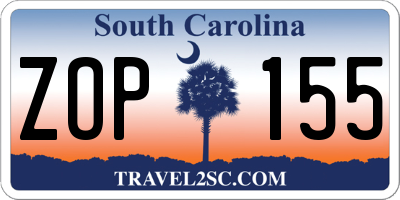 SC license plate ZOP155