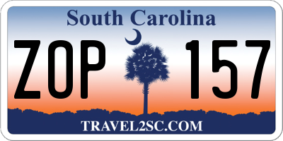 SC license plate ZOP157