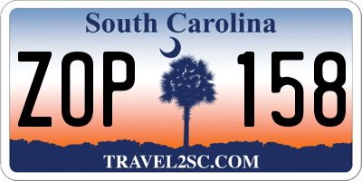 SC license plate ZOP158