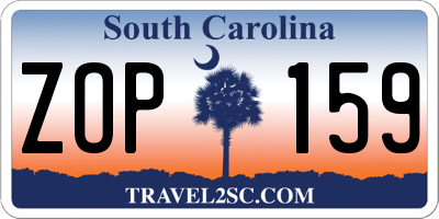 SC license plate ZOP159
