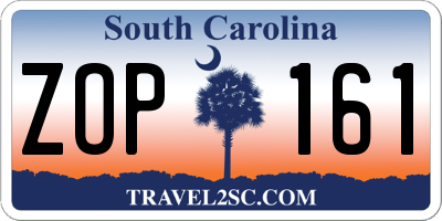 SC license plate ZOP161