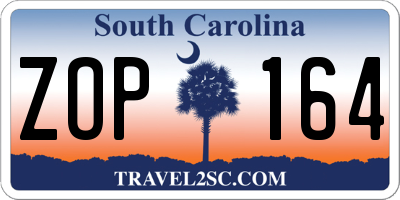 SC license plate ZOP164