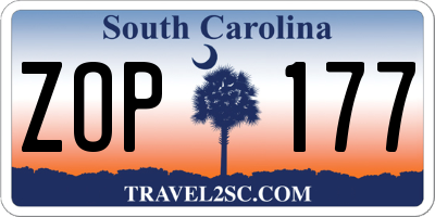 SC license plate ZOP177
