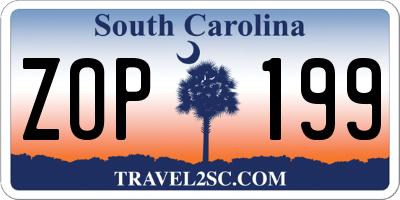SC license plate ZOP199