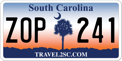 SC license plate ZOP241