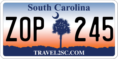 SC license plate ZOP245