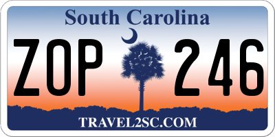 SC license plate ZOP246
