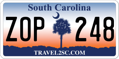 SC license plate ZOP248