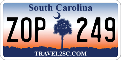 SC license plate ZOP249