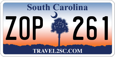 SC license plate ZOP261